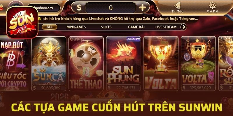 Các tựa game cuốn hút trên Sunwin luôn tạo ấn tượng mạnh